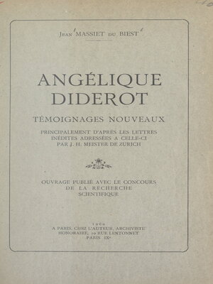 cover image of Angélique Diderot